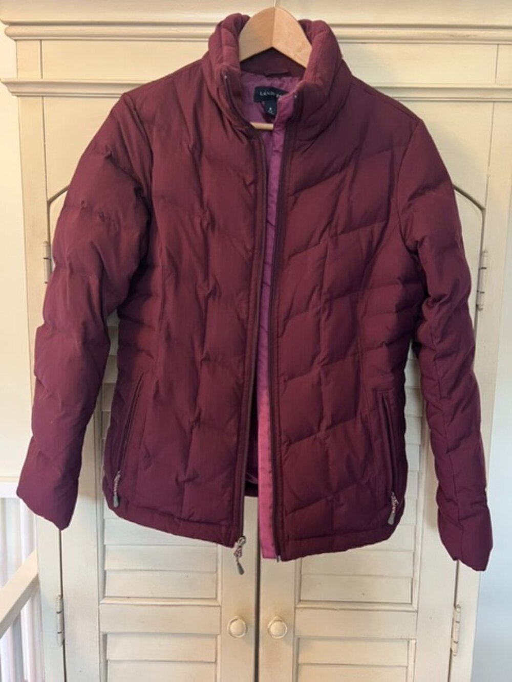 Lands’ End Plum Women’s Winter Jacket - 80% Down/20% Feathers - Size Small